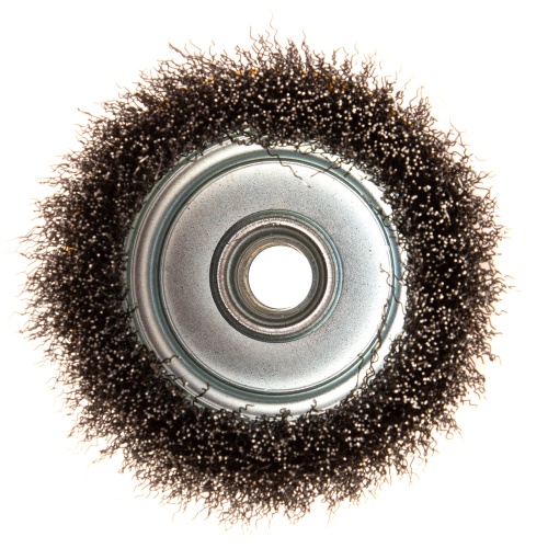 Щетка для УШМ, 100 мм, "Чашка", витая нержавеющая проволока 0.3 мм, М14 Denzel фото 6
