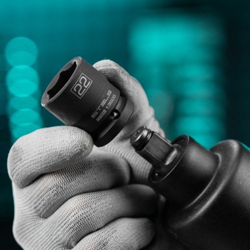 Головка ударная шестигранная, 22 мм, 1/2, CrMo Stels фото 6