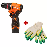 Дрель-шуруповерт Спец БДА-16-Б, аккуммуляторная,бесщеточная,16В, 2аккум *2,0Ач, 45Нм, реверс + перчатки СПЕЦ-4192/И-8076-И