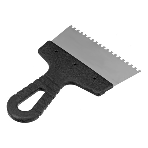 Шпатель из нержавеющей стали, 150 мм, зуб 4 х 4 мм, пластмассовая ручка Сибртех фото 2