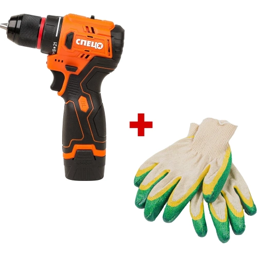 Дрель-шуруповерт Спец БДА-16-Б, аккуммуляторная,бесщеточная,16В, 2аккум *2,0Ач, 45Нм, реверс + перчатки СПЕЦ-4192/И-8076-И Дрель-шуруповерт Спец БДА-16-Б, аккуммуляторная,бесщеточная,16В, 2аккум *2,0Ач, 45Нм, реверс + перчатки СПЕЦ-4192/И-8076-И