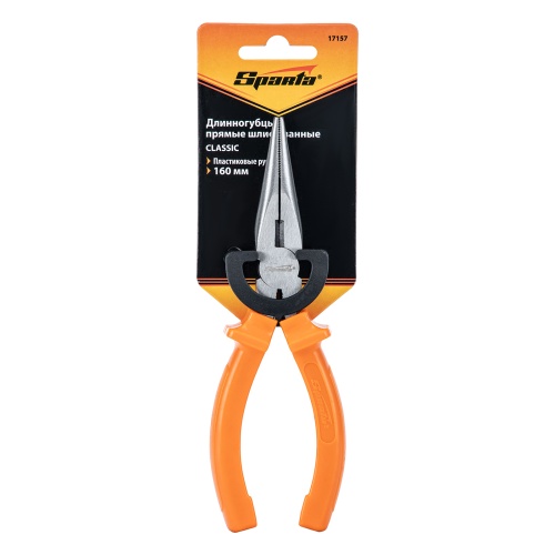 Длинногубцы прямые Classic, 160 мм, шлифованные, пластмассовые рукоятки Sparta фото 8