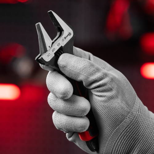 Ключ разводной, тонкие губки, фосфатированный, двухкомпонентная рукоятка, 150 мм, PRO Matrix фото 6