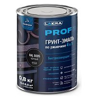 Грунт-эмаль по ржавчине 4 в 1 Лакра Prof it RAL 9005 черный 0,8 кг