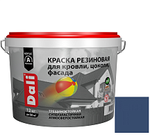 Краска резиновая Dali для кровли, цоколя, фасада синяя 12 кг
