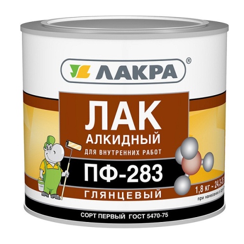 Лак алкидный Лакра ПФ-283 глянцевый 1,8 кг