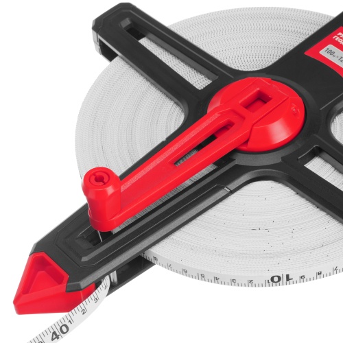 Рулетка геодезическая 100 м х 12,5 мм, открытый корпус, фиберглассовая лента Matrix фото 7