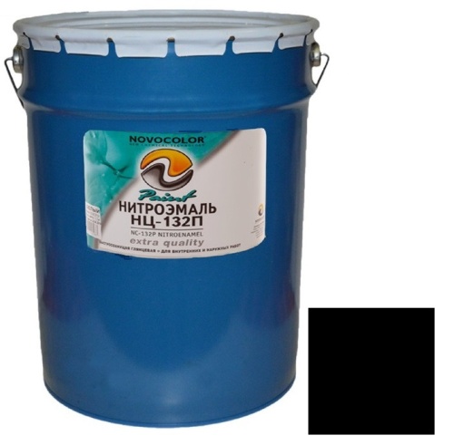 Эмаль Novocolor НЦ-132 ГОСТ глянцевая черная 25 кг