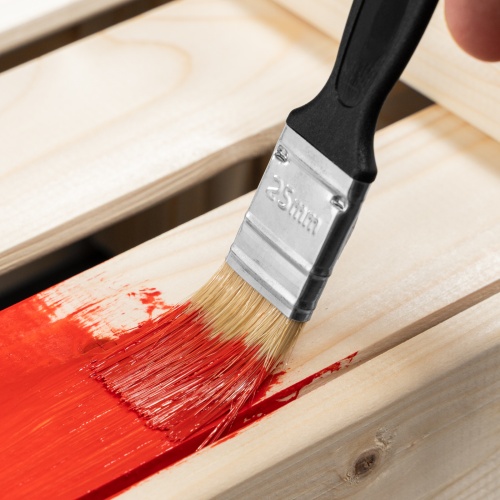 Кисть флейцевая "Стандарт", 25 х 6 мм, натуральная щетина, пластиковая ручка Сибртех фото 9