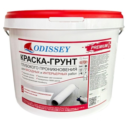 Краска-грунт ODISSEY Premium ВДАК-0105 укрывающая для колеровки 15 кг