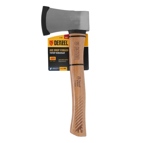 Топор кованый, 680 г, американский тип, буковая рукоятка, 360мм, EFP Denzel фото 7