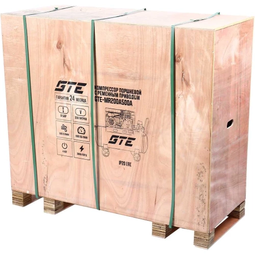 Компрессор поршневой с ременным приводом GTE одноступенчатый 380В, ресив. 200л, 500л/мин. MR200A500A фото 8