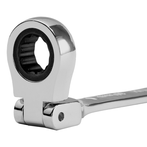 Ключ комбинированный трещоточный, 10 мм, CrV, шарнирный, зеркальный хром Matrix Professional фото 6