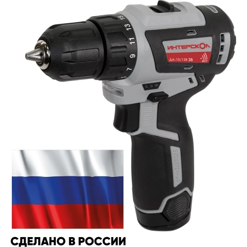 Бесщеточная аккумуляторная дрель-шуруповерт Интерскол МиниМАКС ДА-10/12В 38 Li-ion, кейс, 2 аккум., 2,5Ач, ЗУ 757.2.2.45 фото 4 Бесщеточная аккумуляторная дрель-шуруповерт Интерскол МиниМАКС ДА-10/12В 38 Li-ion, кейс, 2 аккум., 2,5Ач, ЗУ 757.2.2.45 фото 4