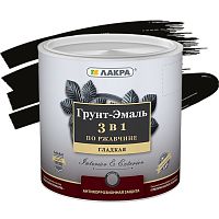 Грунт-эмаль Лакра 3 в 1 по ржавчине черная 0,8 кг