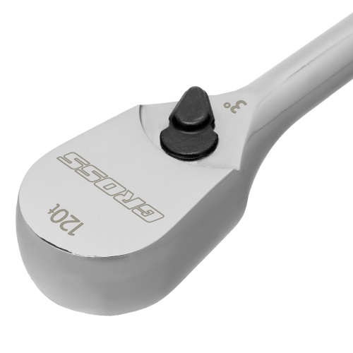 Ключ-трещотка 3/8", CrV, 120 зубьев, цельнометаллический, хром Gross фото 5