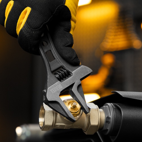 Ключ разводной 155 мм, CrV, кованый, укороченная рукоятка Denzel фото 8