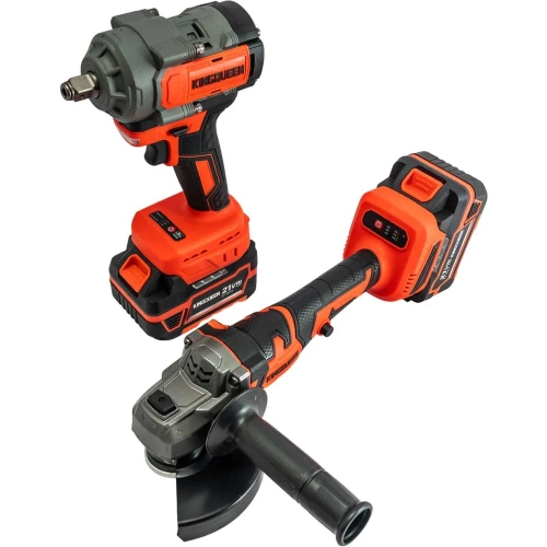 Набор KINGQUEEN 2 пред, 2 АКБ 21В, УШМ 125мм, Гайковерт 500Нм KQ-TS012 фото 3 Набор KINGQUEEN 2 пред, 2 АКБ 21В, УШМ 125мм, Гайковерт 500Нм KQ-TS012 фото 3