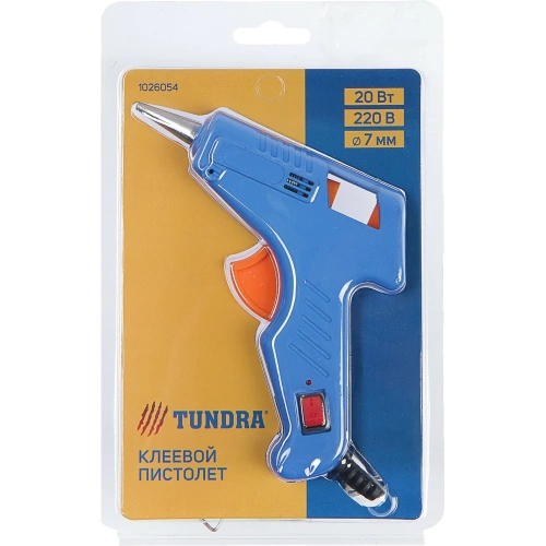 Клеевой пистолет ТУНДРА 20 Вт, 220 В, выключатель, индикатор, длинное сопло, 7 мм 1026054 фото 10