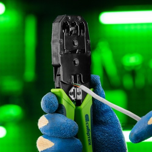 Клещи для обжима телефонных и компьютерных клемм 4P, 6P, 8P, функция обрезания проводов Сибртех фото 13