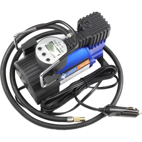 Компрессор Nova Bright АК-45, до 45 л/мин., 100 PSI, 12В, синий металлический корпус, пластиковый кейс, цифровой манометр, автостоп 36449 фото 9