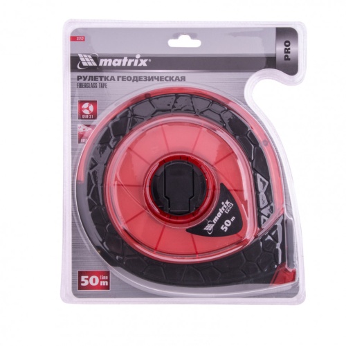 Рулетка геодезическая 50 м х 15 мм, закрытый корпус, фибергласовая лента, двусторонняя шкала, Pro Matrix фото 4