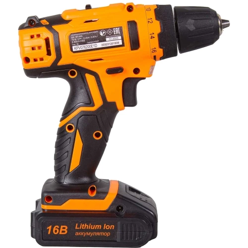 Аккумуляторная дрель-шуруповерт Вихрь ДА-16Л-2КА с набором оснастки, 65 предметов 72/14/49 фото 6