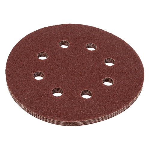 Круг абразивный на ворсовой подложке под "липучку", перфорированный, P 60, 125 мм, 5 шт Matrix фото 3