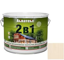 Покрытие алкидное защитно-декоративное для древесины Акватекс 2 в 1 полуматовое Ваниль 9 л