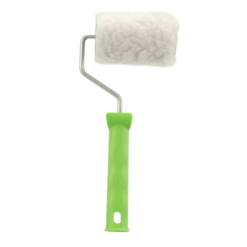 Валик с натуральным мехом, с ручкой, 100 мм, ворс 12 мм, D 48 мм, D ручки 6 мм, Сибртех фото 3