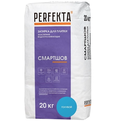 Затирка цементная для швов Perfekta Смартшов голубая 20 кг Затирка цементная для швов Perfekta Смартшов голубая 20 кг