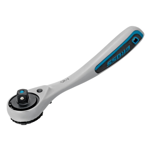 Ключ-трещотка 1/4", CrV, 120 зубьев, с быстрым сбросом, цельнометаллический, хром Gross фото 2