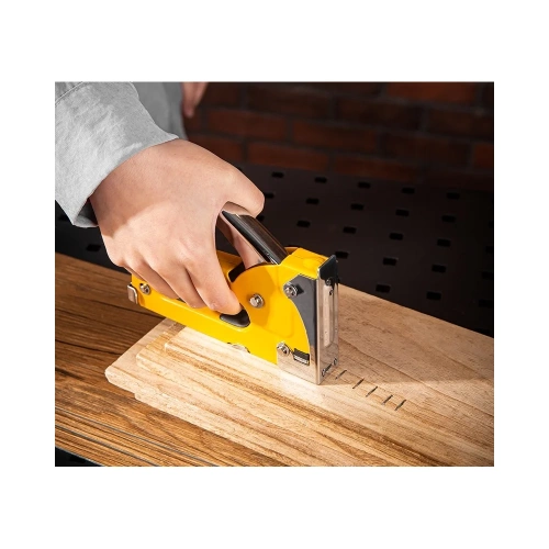 Cтроительный мебельный металлический степлер DELI DL238001 D-скобы, тип 53А, 4-8мм 98415 фото 7