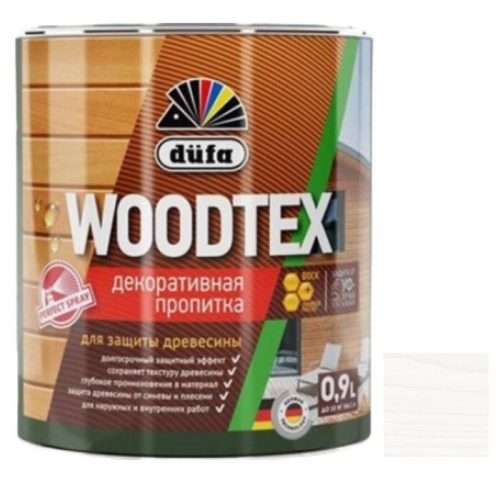Пропитка декоративная для защиты древесины Dufa Woodtex алкидная белая 0,9 л