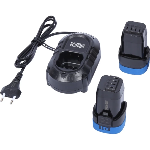 Шуруповерт аккумуляторный NORDBERG макс. диам. сверла 10 мм, 16 В, 60 Нм с 2 аккумуляторами и зарядным уст-вом NE104K фото 9