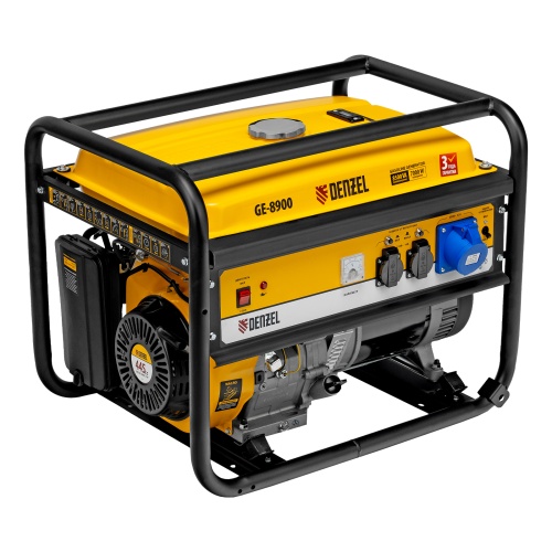 Генератор бензиновый GE 8900, 8.5 кВт, 220 В/50 Гц, 25 л, ручной старт Denzel Генератор бензиновый GE 8900, 8.5 кВт, 220 В/50 Гц, 25 л, ручной старт Denzel