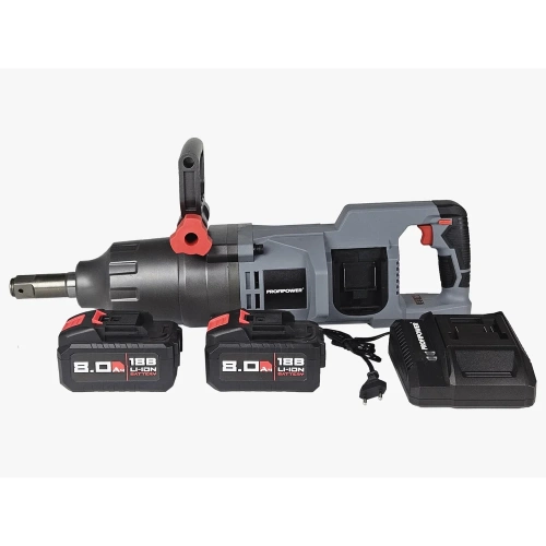 Аккумуляторный бесщеточный ударный гайковерт Profipower T-4000NK короткий шпиндель (40В, 4000Нм, Li-ion-2шт, 8.0Ач, Переходник 1, З/У, в кейсе) E0243 фото 3