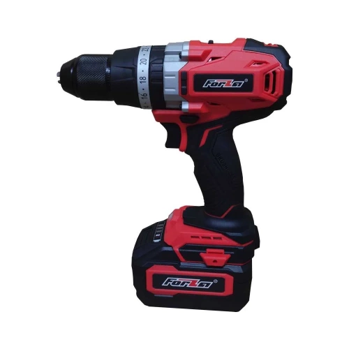 Аккумуляторная дрель FORZA 2 АКБ Li, 20В, 4А/ч, ком-кт свёрел и бит, кейс FZD7979SC фото 6