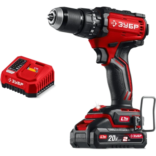 Бесщеточная ударная дрель-шуруповерт ЗУБР 20 В, 65 Н·м, 1 АКБ LMS (2 А·ч) ДБУ-65-21
