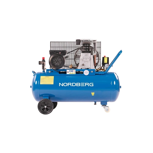 Компрессор поршневой NORDBERG с ременной передачей, 220 В, ресивер 100 л, 446 л/мин NCE100/480 фото 4