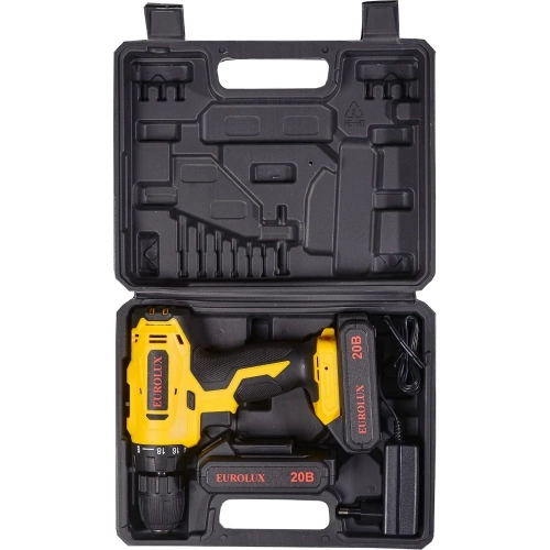 Дрель-шуруповерт аккумуляторная ДА-20/2Li Eurolux 72/14/52 фото 3 Дрель-шуруповерт аккумуляторная ДА-20/2Li Eurolux 72/14/52 фото 3