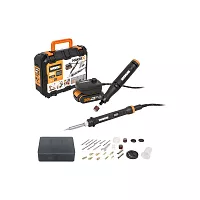 Гравировальная машинка WORX WX739.9 + Выжигатель WORX WX744.9, 20 В, 2 Ач, адаптер, ЗУ, кейс WX988