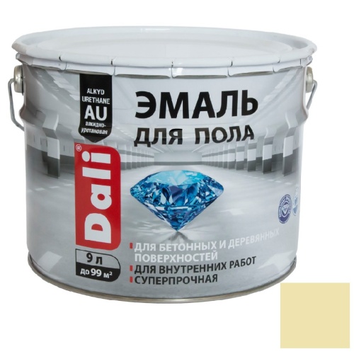 Эмаль для пола Dali бежевая RAL 7032 9 л Эмаль для пола Dali бежевая RAL 7032 9 л