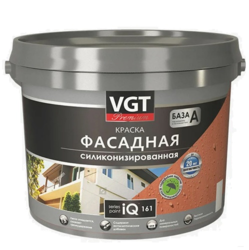 Краска фасадная VGT iQ161 база А силиконизированная 9 л/14 кг Краска фасадная VGT iQ161 база А силиконизированная 9 л/14 кг
