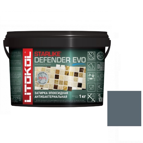 Затирка эпоксидная для швов Litokol Starlike Defender Evo S.130 Grigio Ardesia 1 кг Затирка эпоксидная для швов Litokol Starlike Defender Evo S.130 Grigio Ardesia 1 кг