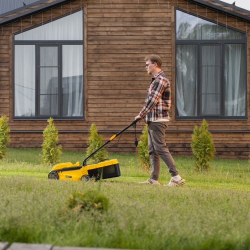 Газонокосилка электрическая GMC-1200, шир.,32см, 1200 Вт, 3 уров., травосб. 30 л Denzel фото 28