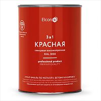 Грунт-эмаль Elcon 3 в 1 глянцевая красная RAL 3020 0,8 кг