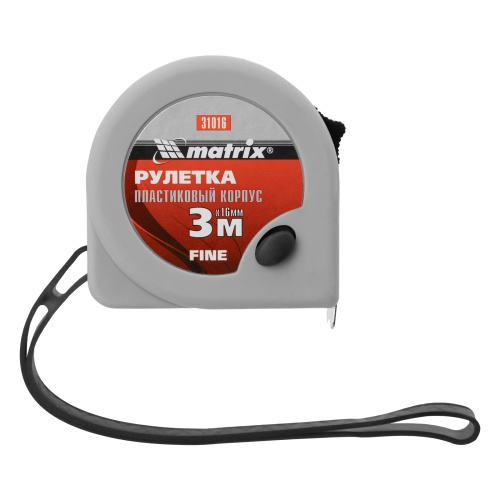 Рулетка Fine,3 м х 16 мм,пластиковый корпус Matrix фото 4 Рулетка Fine,3 м х 16 мм,пластиковый корпус Matrix фото 4