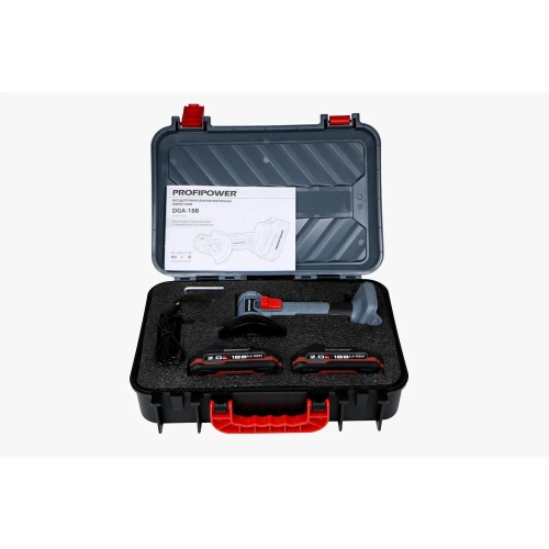 Аккумуляторная бесщеточная Profipower МИНИ УШМ DGA-18B (18В, 76мм, Li-ion-2шт, 2.0Ач, 0-20000об/мин, З/У,в кейсе) E0240 фото 8 Аккумуляторная бесщеточная Profipower МИНИ УШМ DGA-18B (18В, 76мм, Li-ion-2шт, 2.0Ач, 0-20000об/мин, З/У,в кейсе) E0240 фото 8