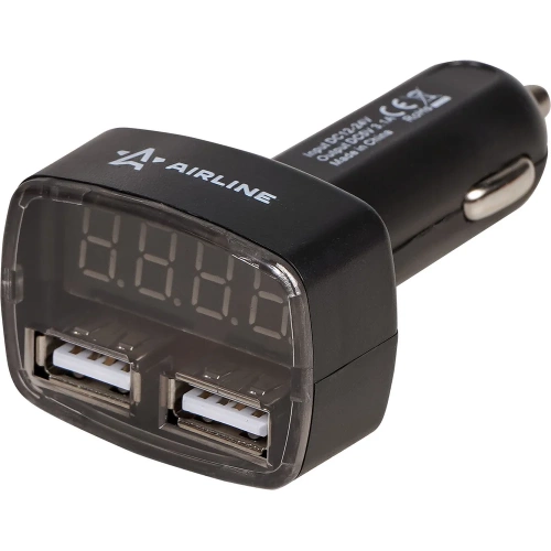 Вольтметр Airline + 2USB 3.1A в прикуриватель AVM-D-02 фото 3